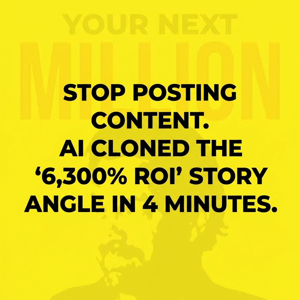 Stop Posting Content. AI Cloned The '6,300% ROI' Story Angle In 4 Minutes