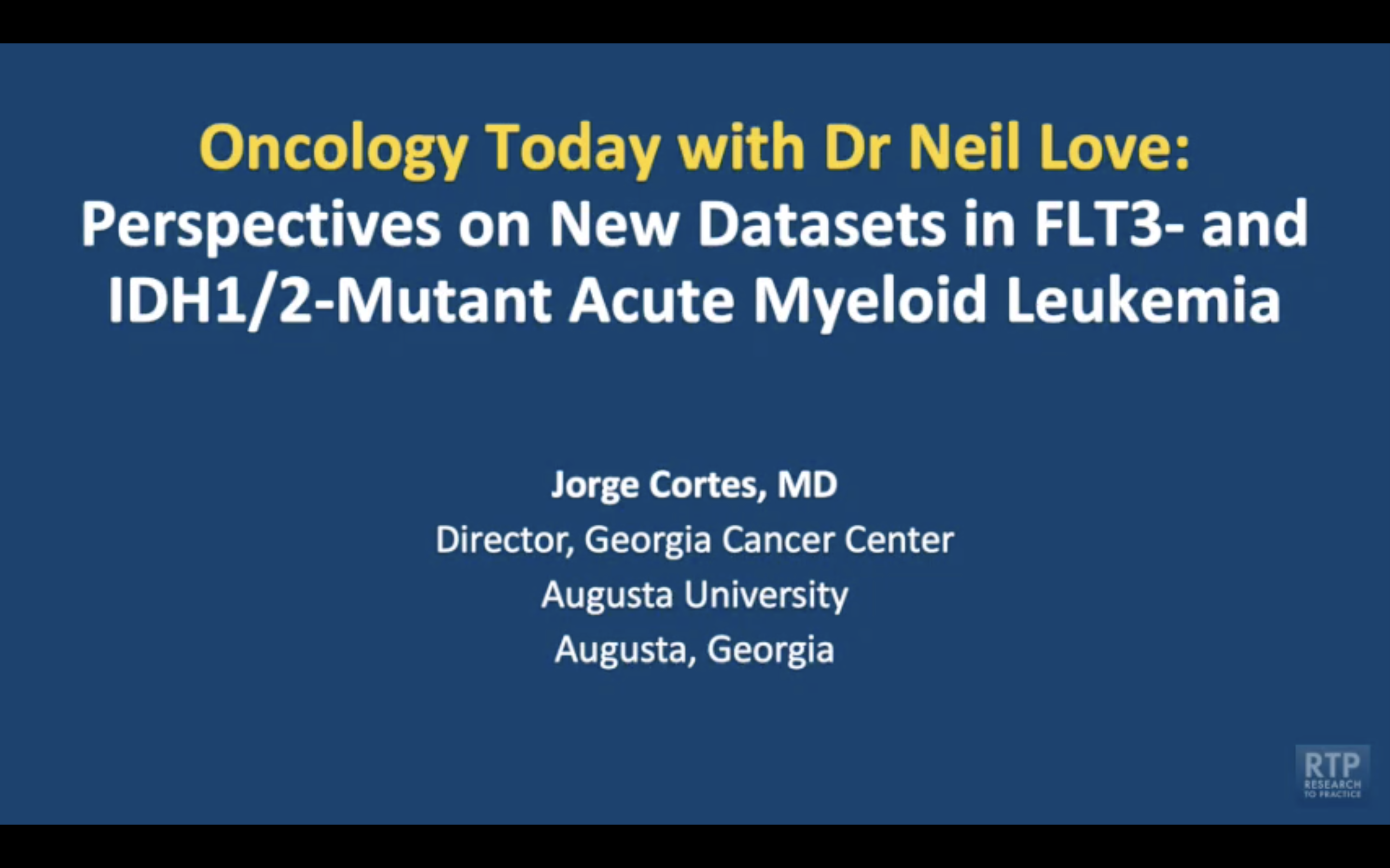 Acute Myeloid Leukemia — An Interview with Dr Jorge Cortes on Optimal Management of FLT3 and IDH1/2 Mutations