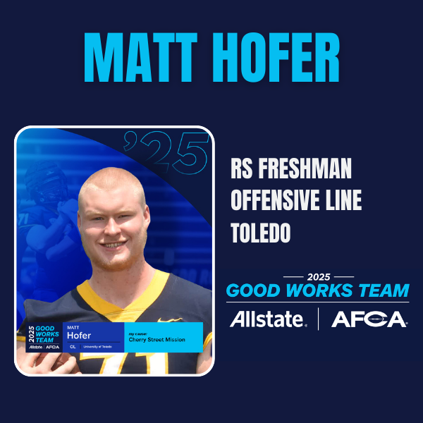 Matt Hofer | University of Toledo Offensive Lineman & Allstate AFCA Good Works Team Member