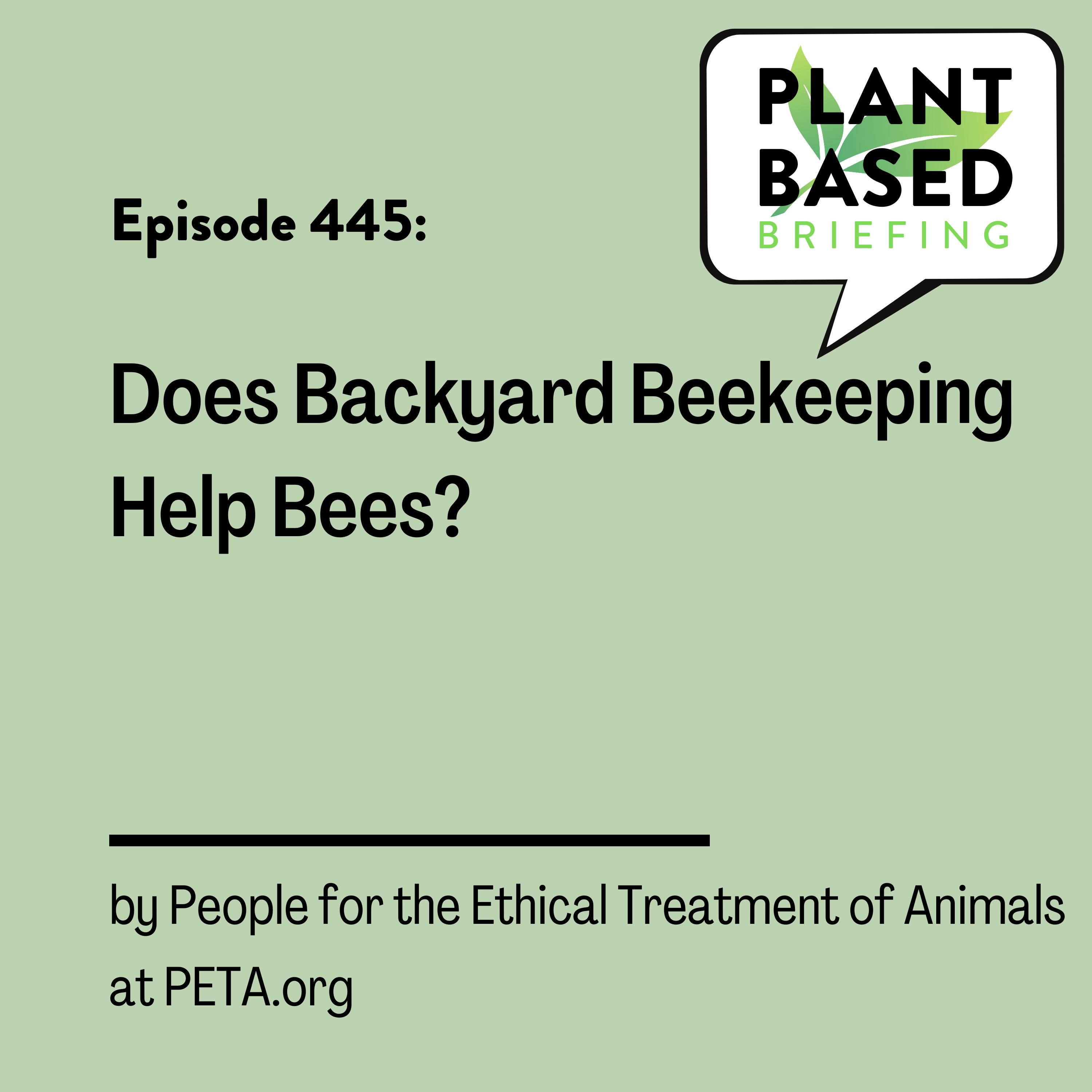 445: Does Backyard Beekeeping Help Bees? By PETA.org