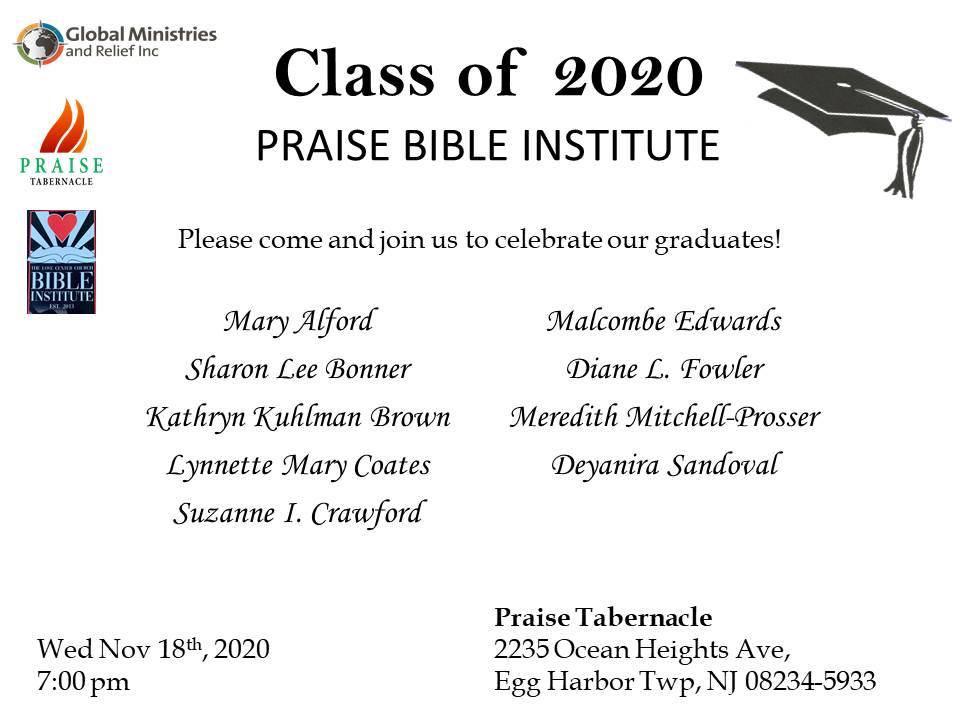 Praise Bible Institute Graduation 2020