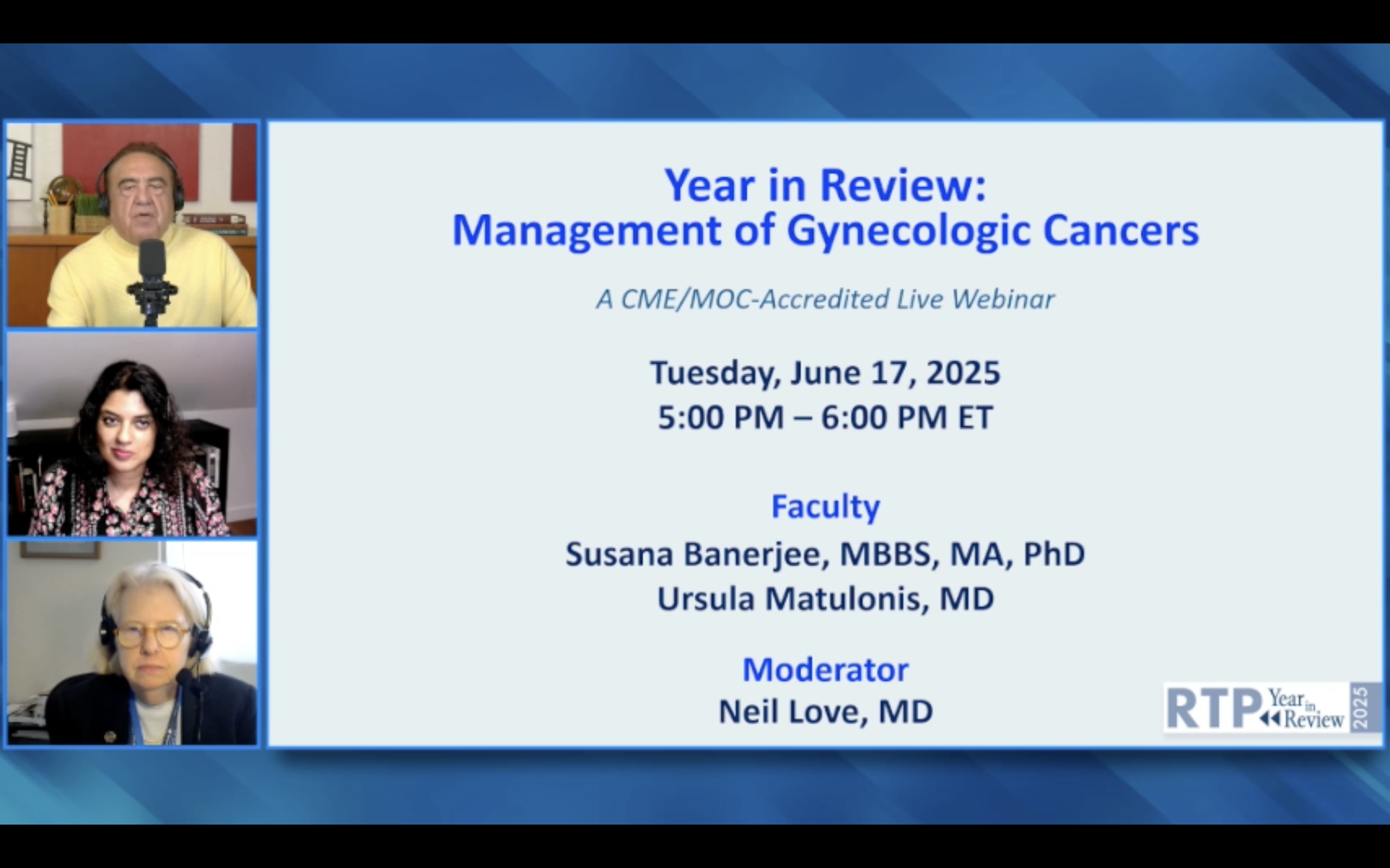 Gynecologic Cancers — Year in Review Series on Relevant New Datasets and Advances