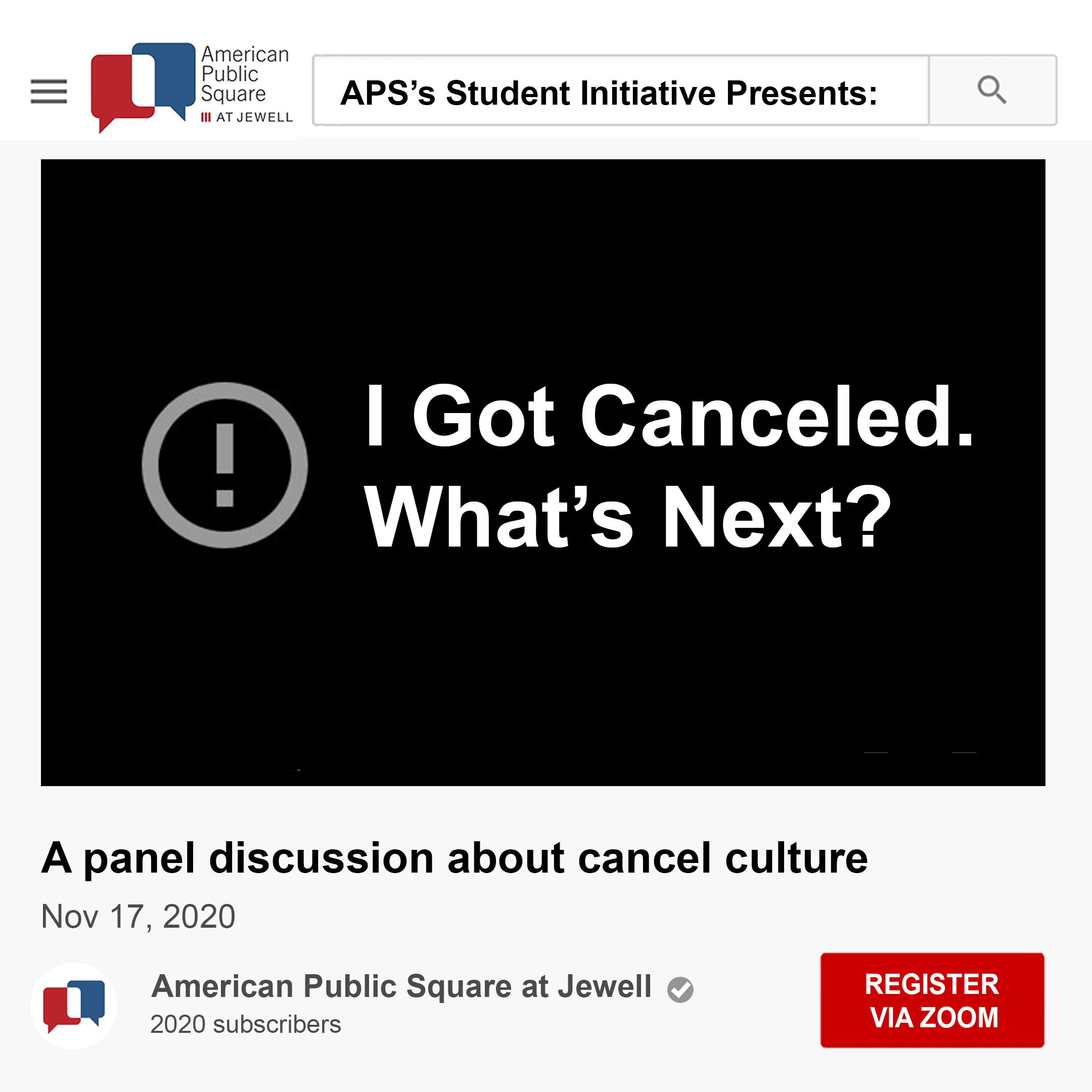 Special Student Initiative Episode: Cancel Culture