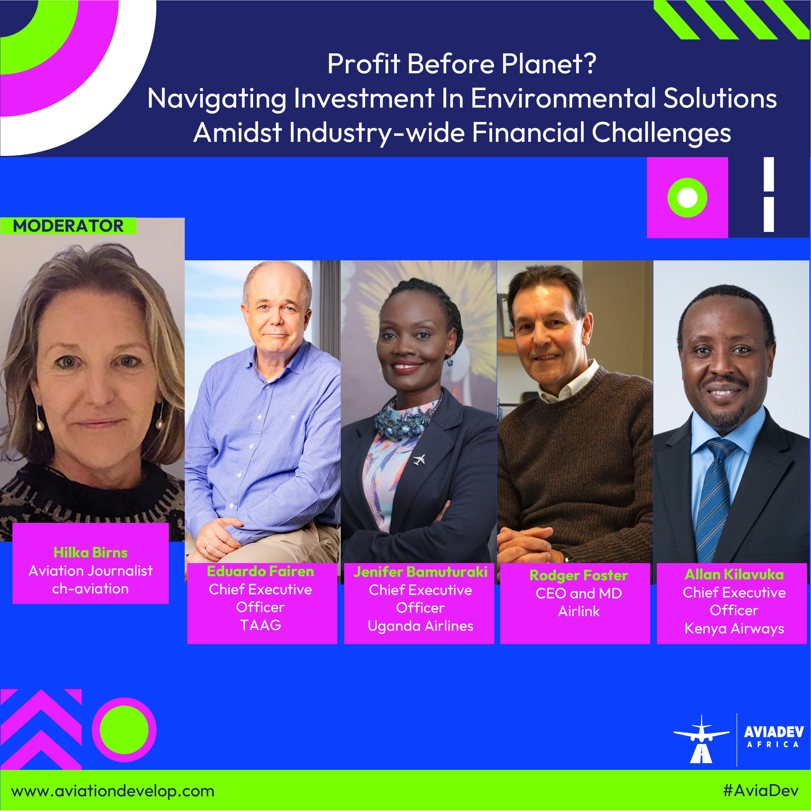 255. AviaDev Africa 2023 CEO panel. Profit before planet? Navigating investment in environmental solutions amidst financial challenges