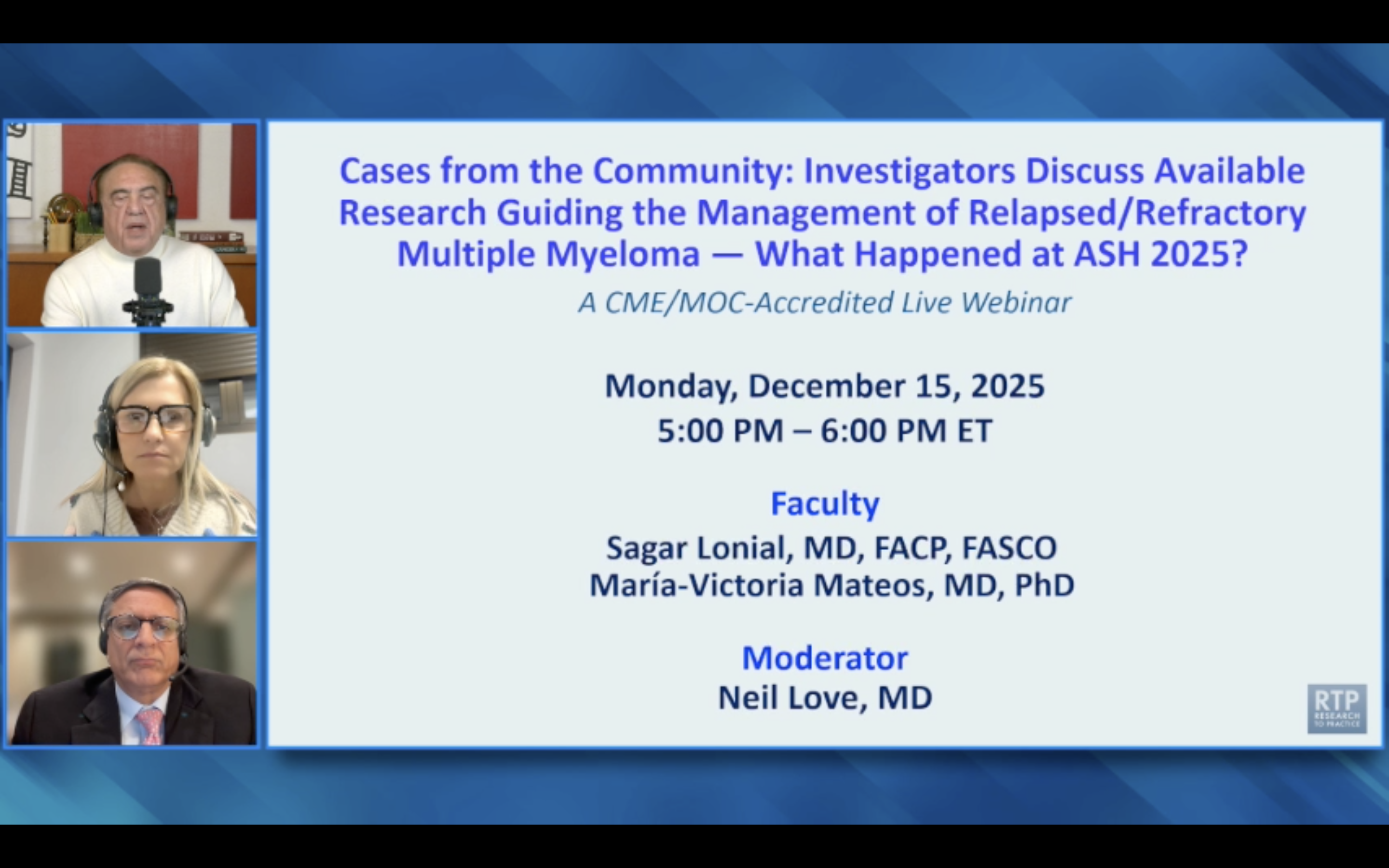 Relapsed/Refractory Multiple Myeloma — ASH 2025 Review