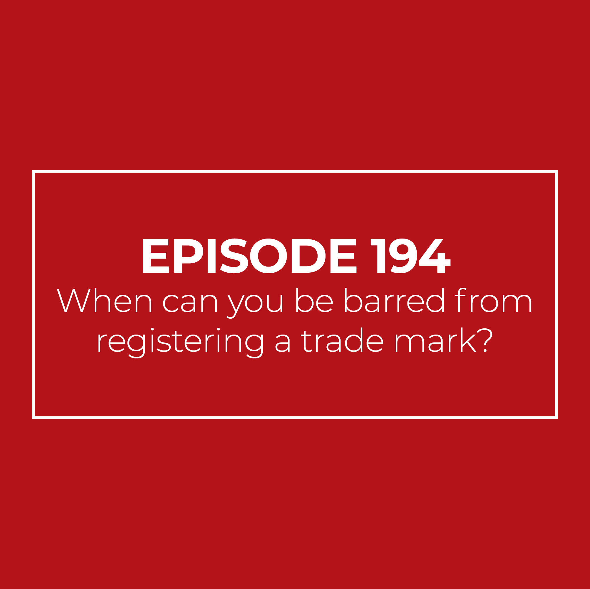 When can you be barred from registering a trade mark?