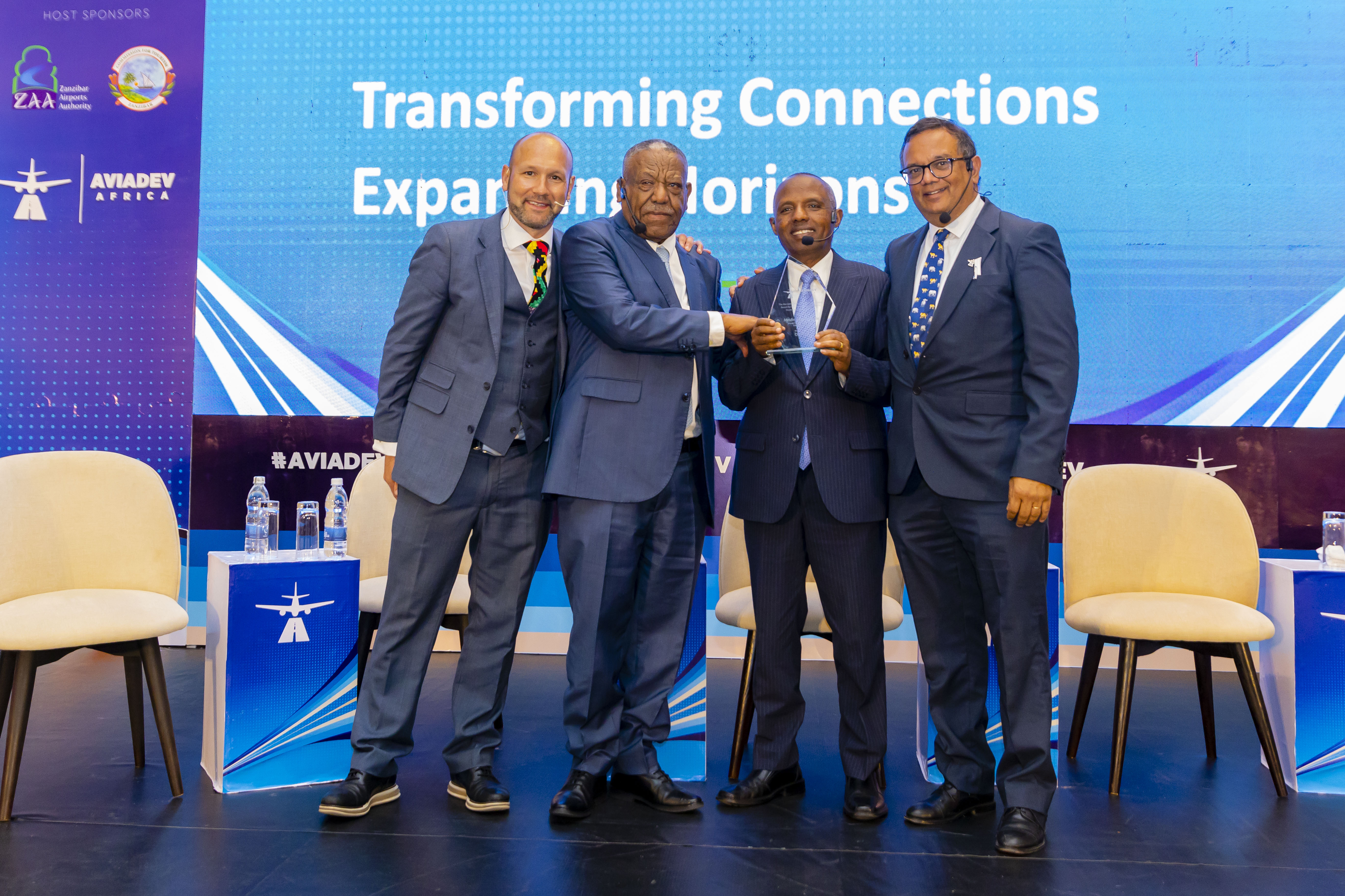 Celebrating Excellence. Mesfin Tasew Bekele, Group CEO of Ethiopian Airlines receives the Ato Girma Wake Lifetime Achievement Award