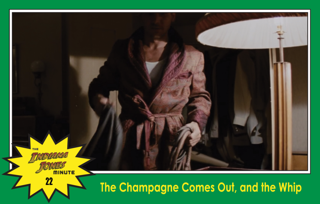 Raiders of the Lost Ark Minute 22: The Champagne Comes Out, and the Whip, with Prof. Christy Porter