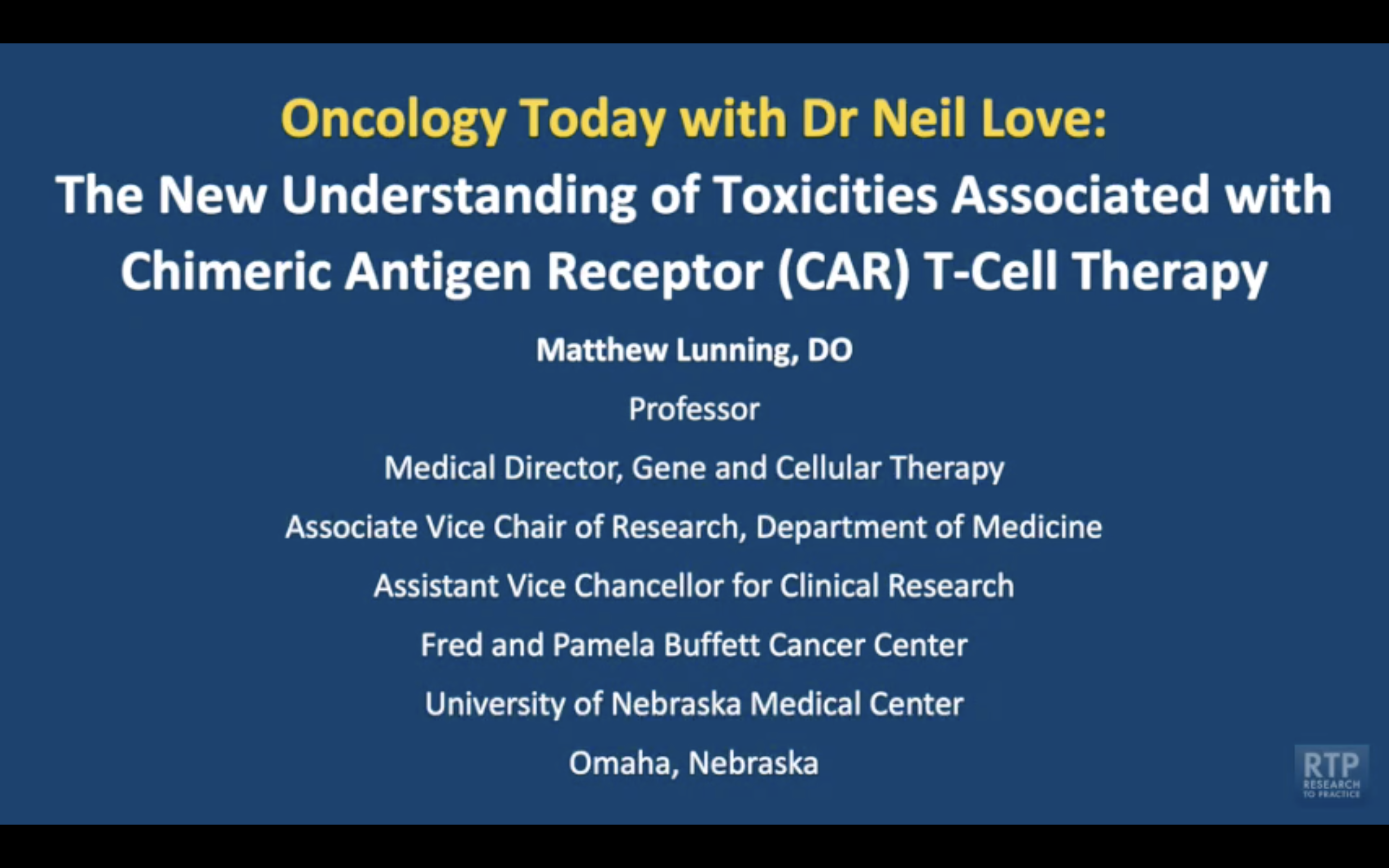Toxicities Associated with CAR T-Cell Therapy — An Interview with Dr Matthew Lunning
