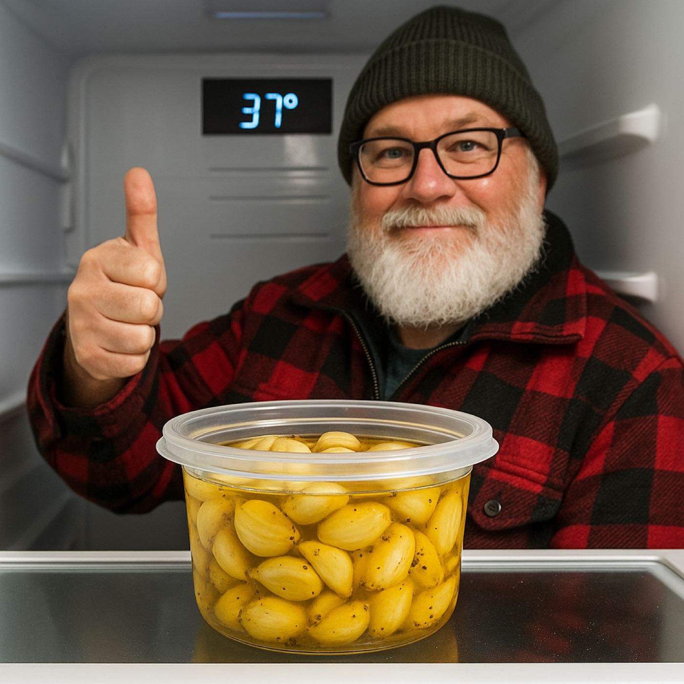 819. Storing Garlic Confit in Ben's Refrigerator for Two Weeks