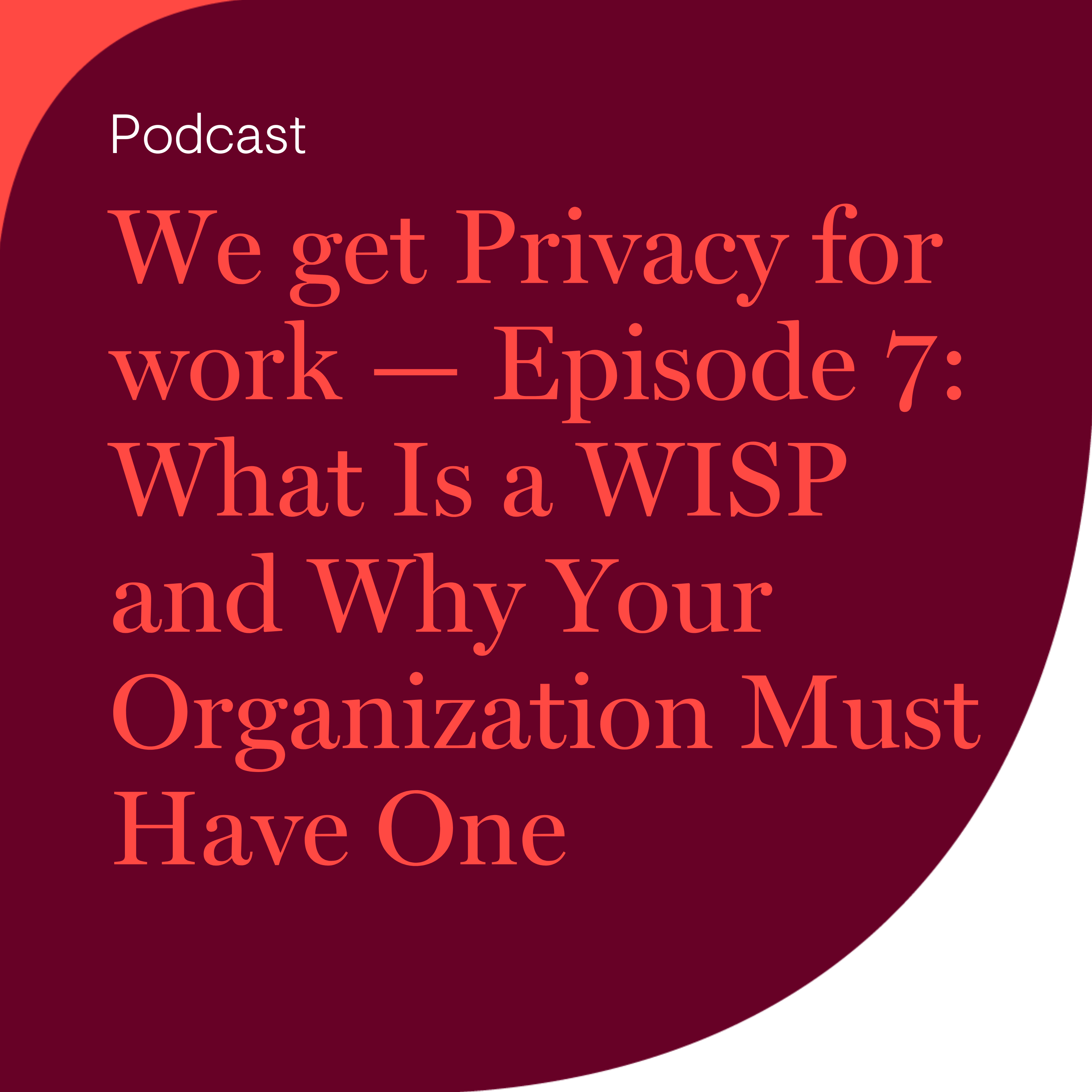 We get Privacy for work — Episode 7: What Is a WISP and Why Your Organization Must Have One