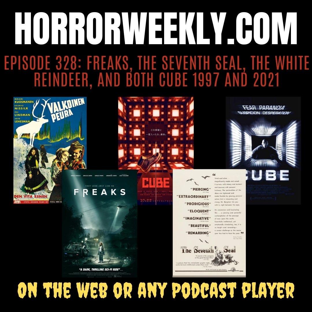 Freaks (2019), Cube (1997), Cube (2021), The White Reindeer (1952), and The Seventh Seal (1957)