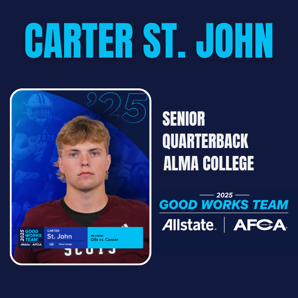 Allstate AFCA Good Works Team Inspiring Conversations | Carter St. John, Alma College