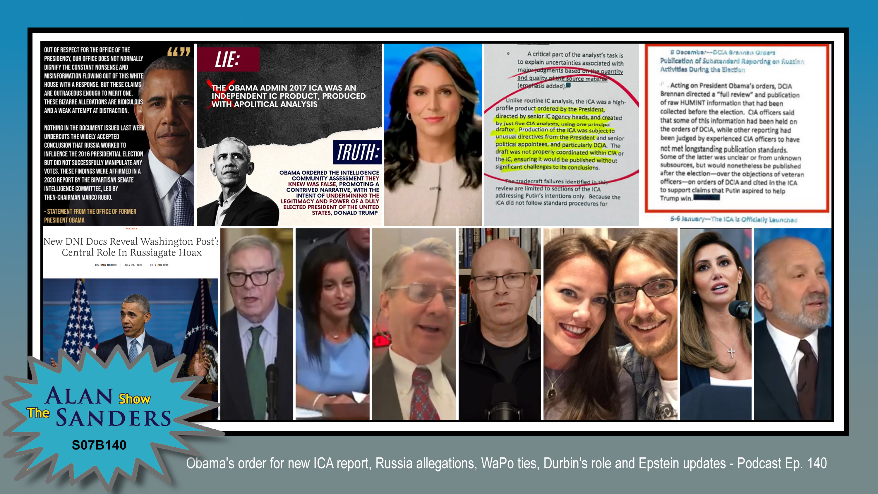 Obama's order for new ICA report, Russia allegations, WaPo ties, Durbin's role and Epstein updates - Podcast Ep. 140
