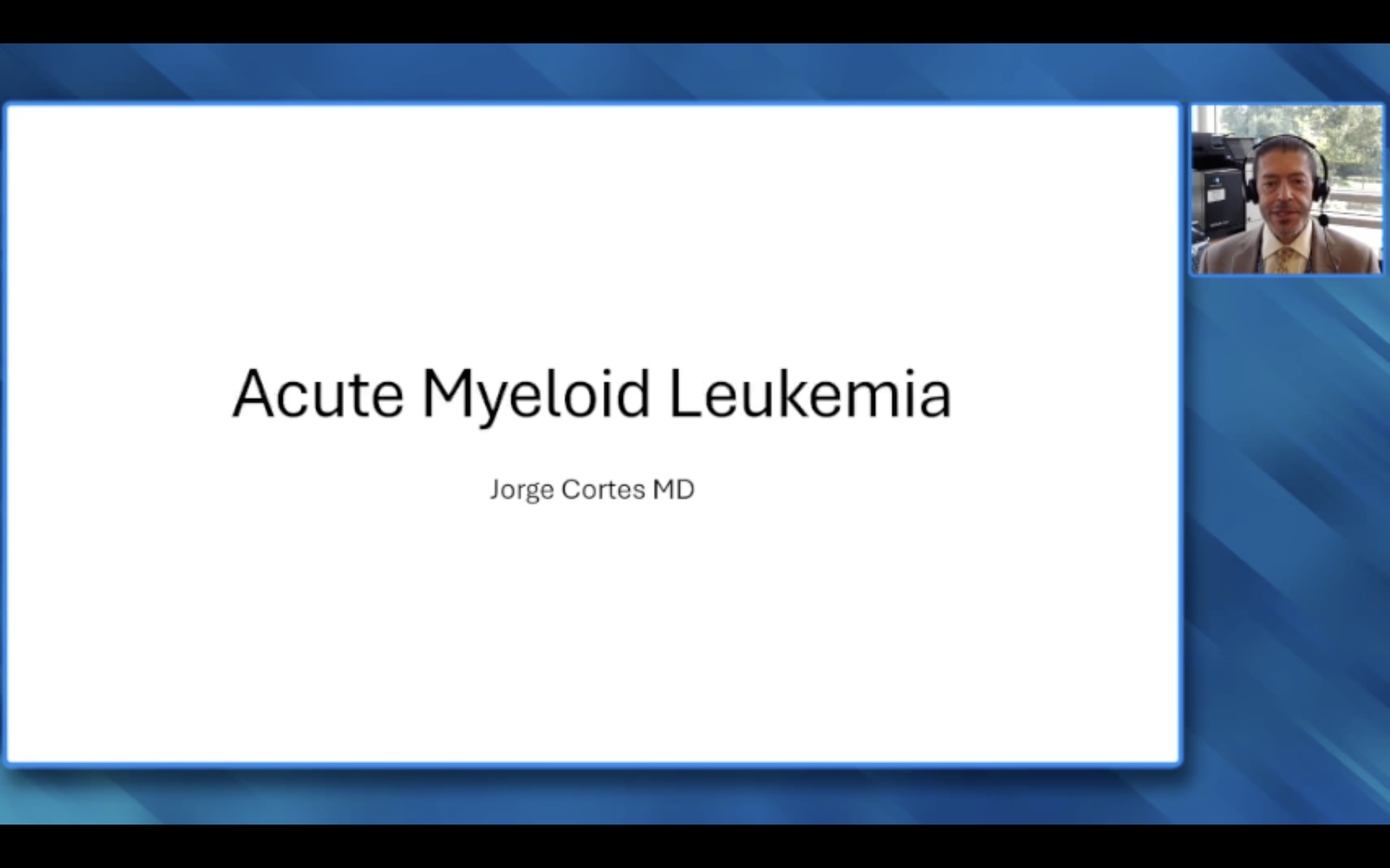Acute Myeloid Leukemia — An Interview with Dr Jorge Cortes on Optimal Management of FLT3 and IDH1/2 Mutations (Companion Faculty Lecture)
